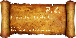 Pratscher Lipót névjegykártya